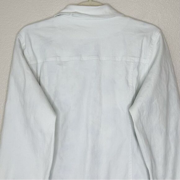 Denim & Co Vintage Embroidered Stretch Long Sleeves Jean Jacket - Picture 10 of 14